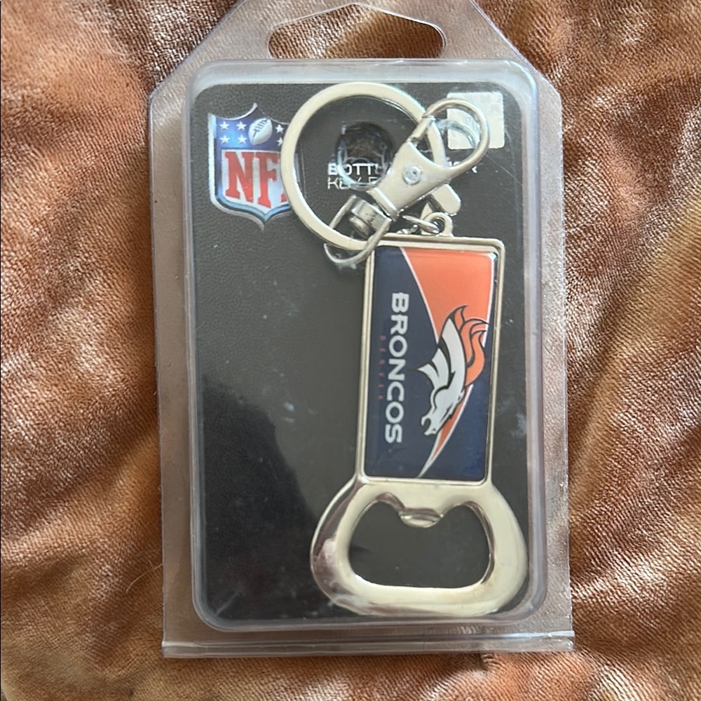 NIB NFL Denver Broncos bottle opener keychain